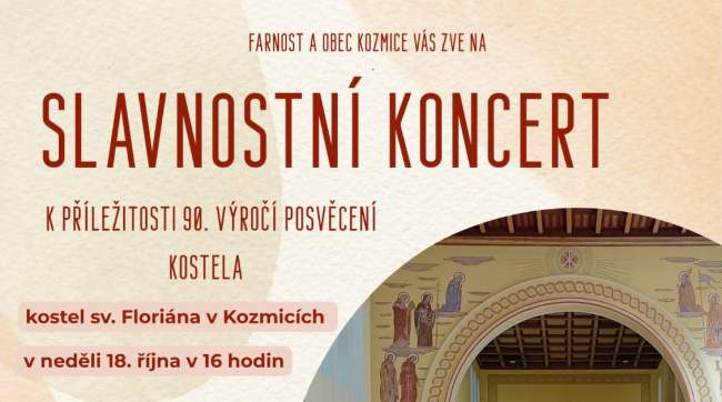 Festkonzert in Kozmice am Sonntag, den 18. 10. 2026 um 16:00 Uhr